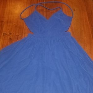 Foreign Exchange Blue backless cocktail dress